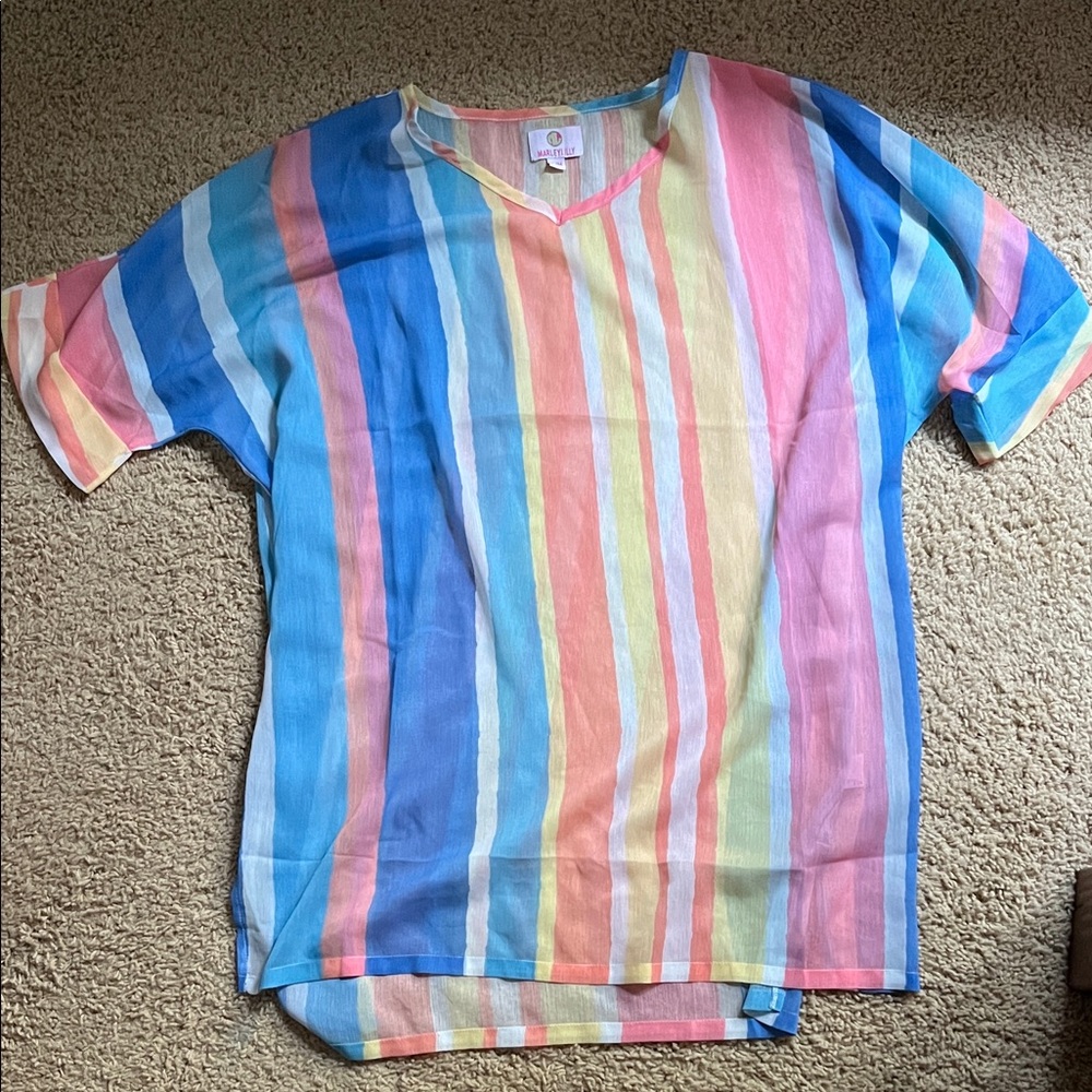 Marleylilly sheer striped top
